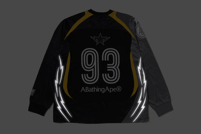 BAPE MULTI LOGO RELAXED FIT FOOTBALL LS JERSEY