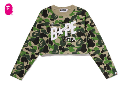 BAPE ABC CAMO BAPE STA LOGO CROPPED LS TEE