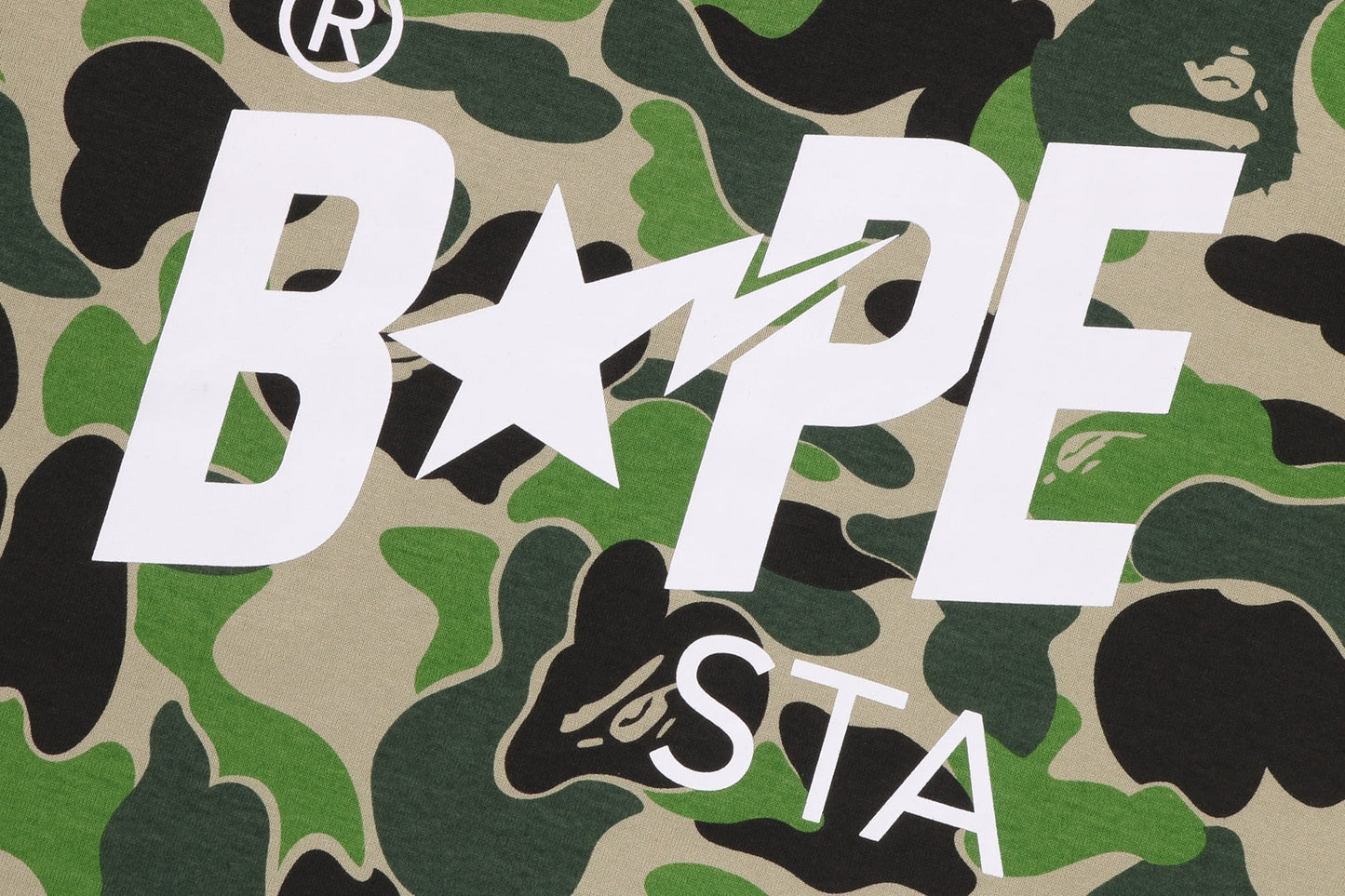 BAPE ABC CAMO BAPE STA LOGO CROPPED LS TEE