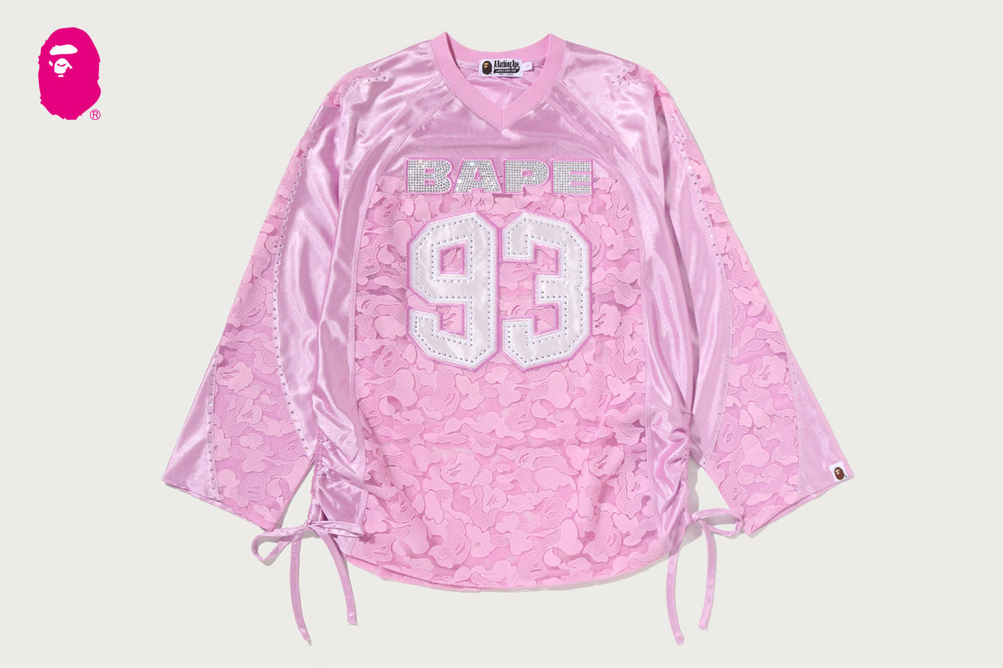 BAPE SOLID CAMO LACE 足球寬鬆長袖T恤