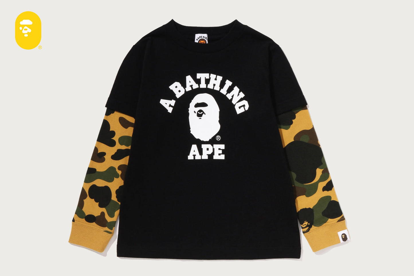 BAPE 1ST CAMO 大學層次長袖T恤