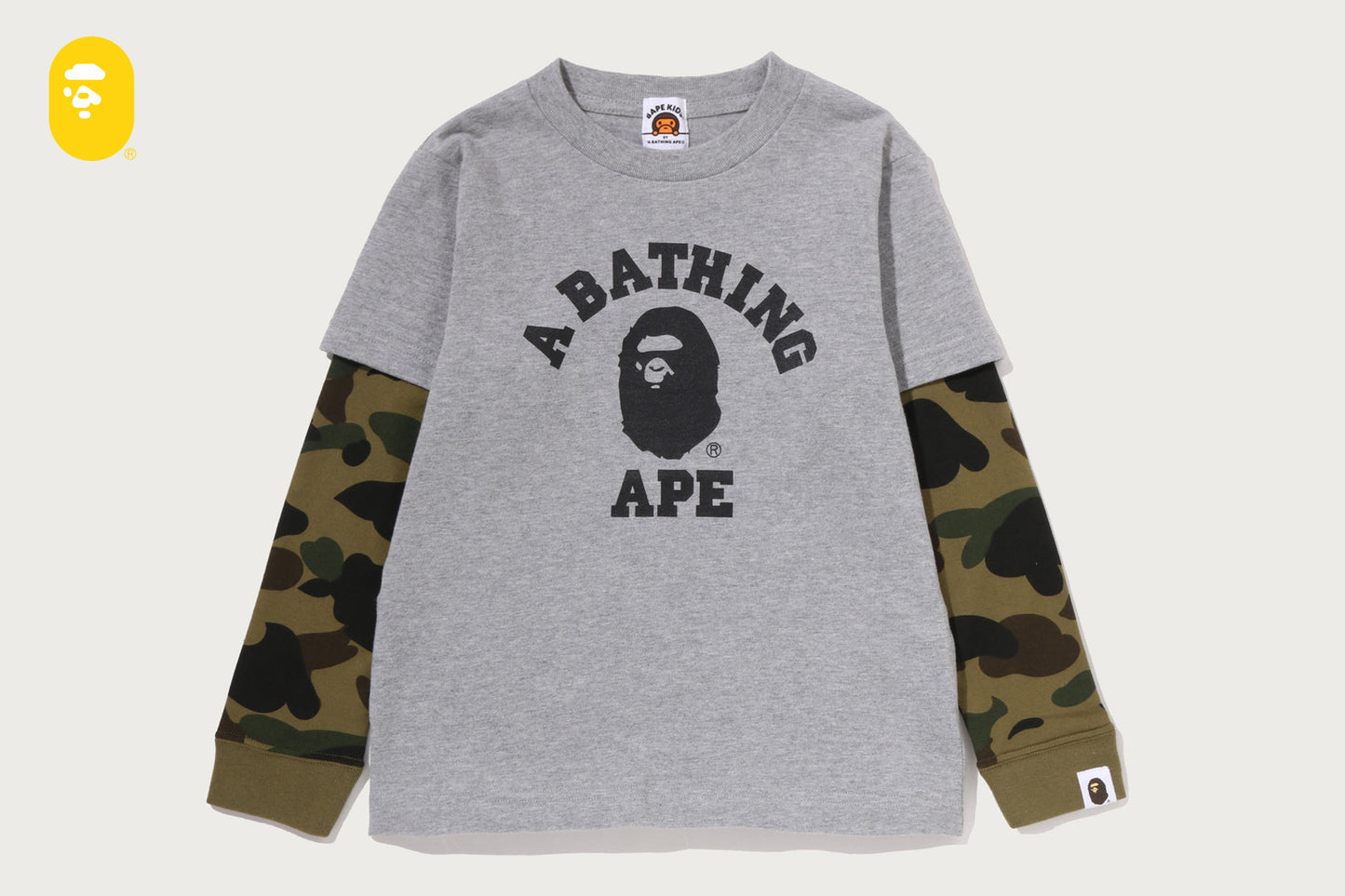 BAPE 1ST CAMO 大學層次長袖T恤