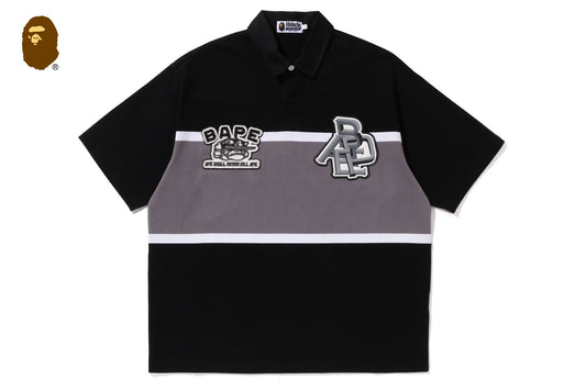 BAPE 彩色拼接寬鬆橄欖球 polo 衫