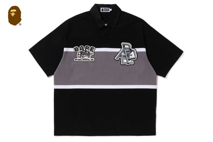BAPE 彩色拼接寬鬆版型橄欖球短袖POLO