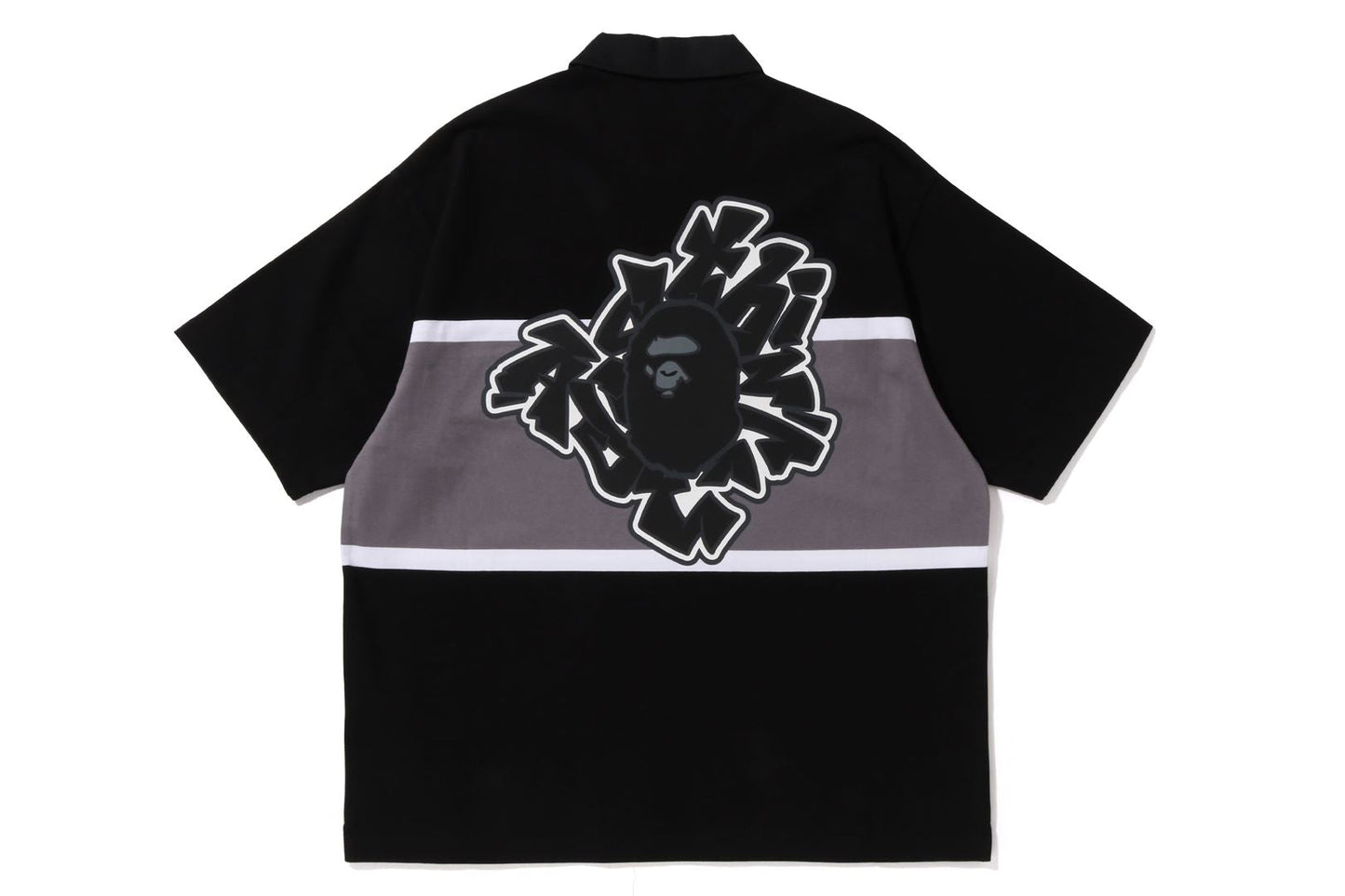 BAPE 彩色拼接寬鬆版型橄欖球短袖POLO