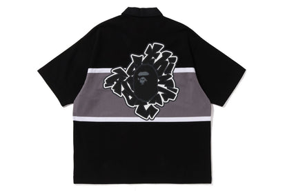 BAPE 彩色拼接寬鬆版型橄欖球短袖POLO