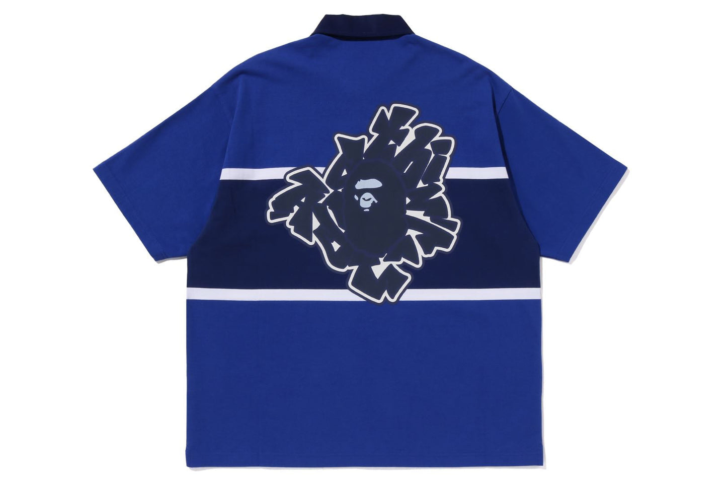 BAPE 彩色拼接寬鬆版型橄欖球短袖POLO
