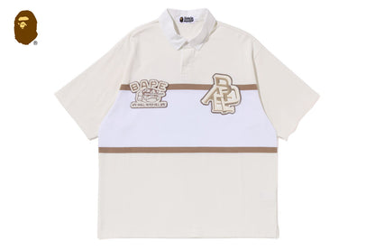 BAPE 彩色拼接寬鬆版型橄欖球短袖POLO