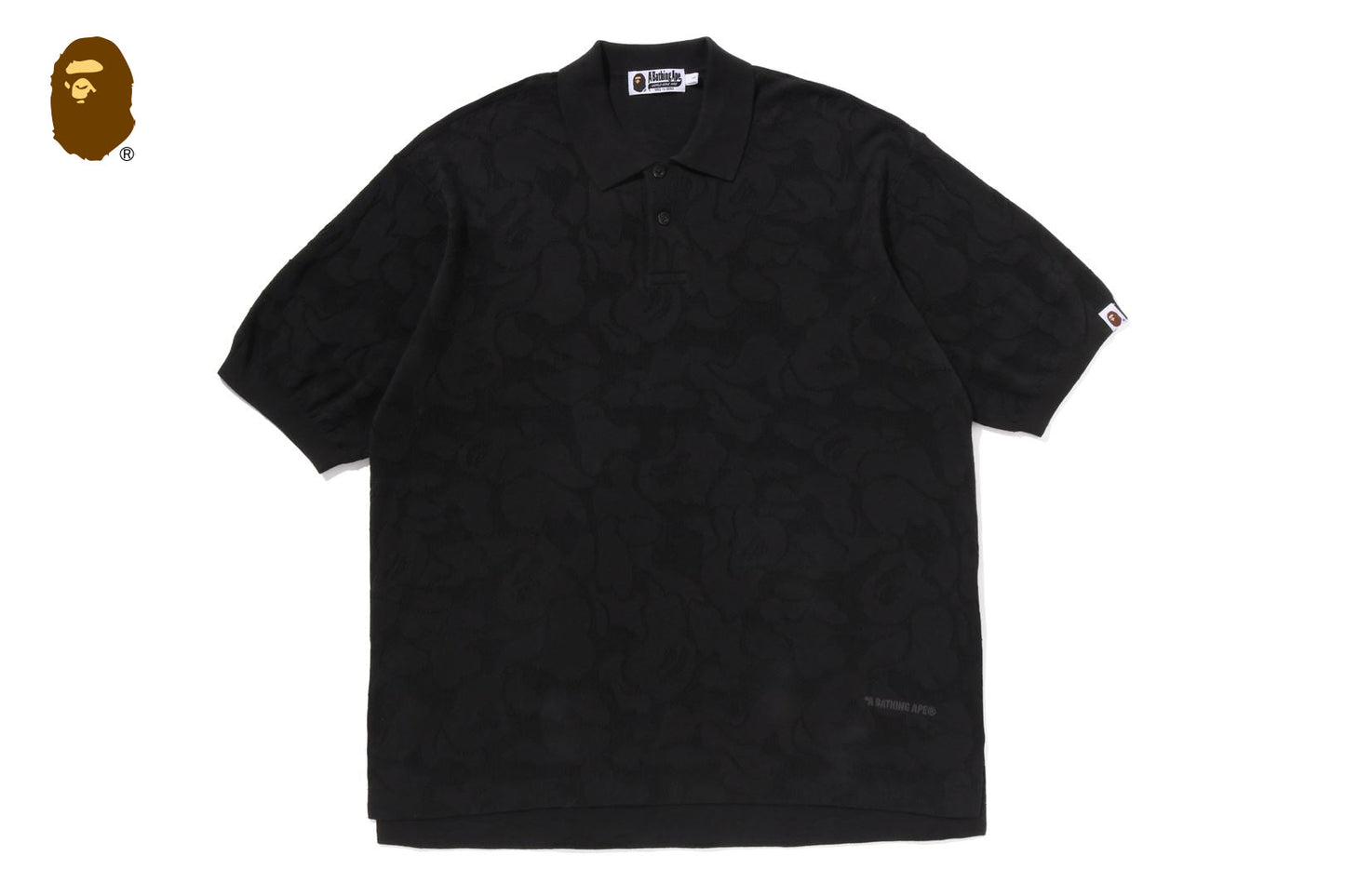 BAPE SOLID CAMO JACQUARD RELAXED FIT POLO SHIRT