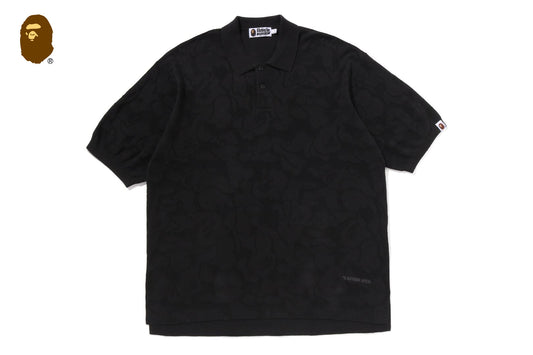 BAPE SOLID CAMO JACQUARD RELAXED FIT POLO SHIRT
