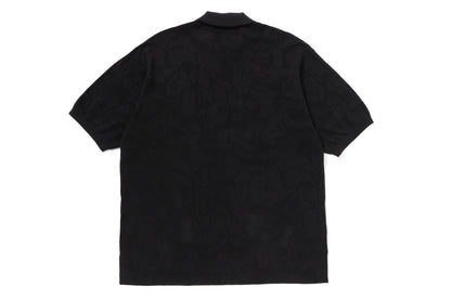 BAPE SOLID CAMO JACQUARD RELAXED FIT POLO SHIRT