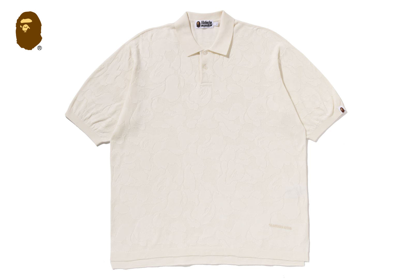 BAPE SOLID CAMO JACQUARD RELAXED FIT POLO SHIRT