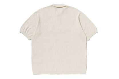 BAPE SOLID CAMO JACQUARD RELAXED FIT POLO SHIRT