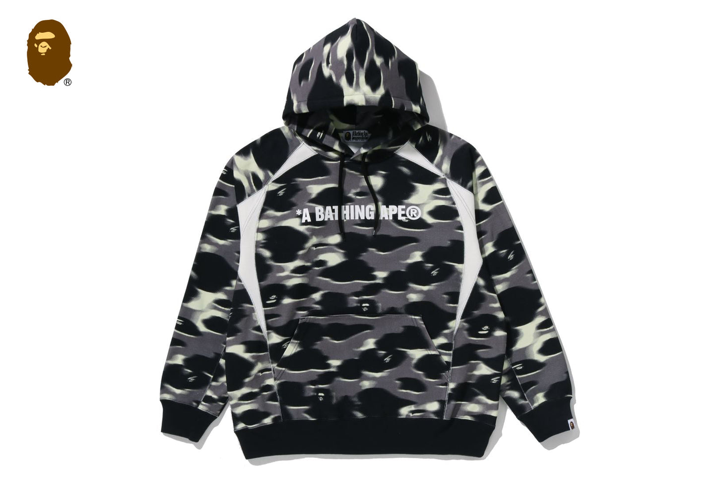 BAPE 螢幕迷彩足球標誌寬鬆版連帽衛衣