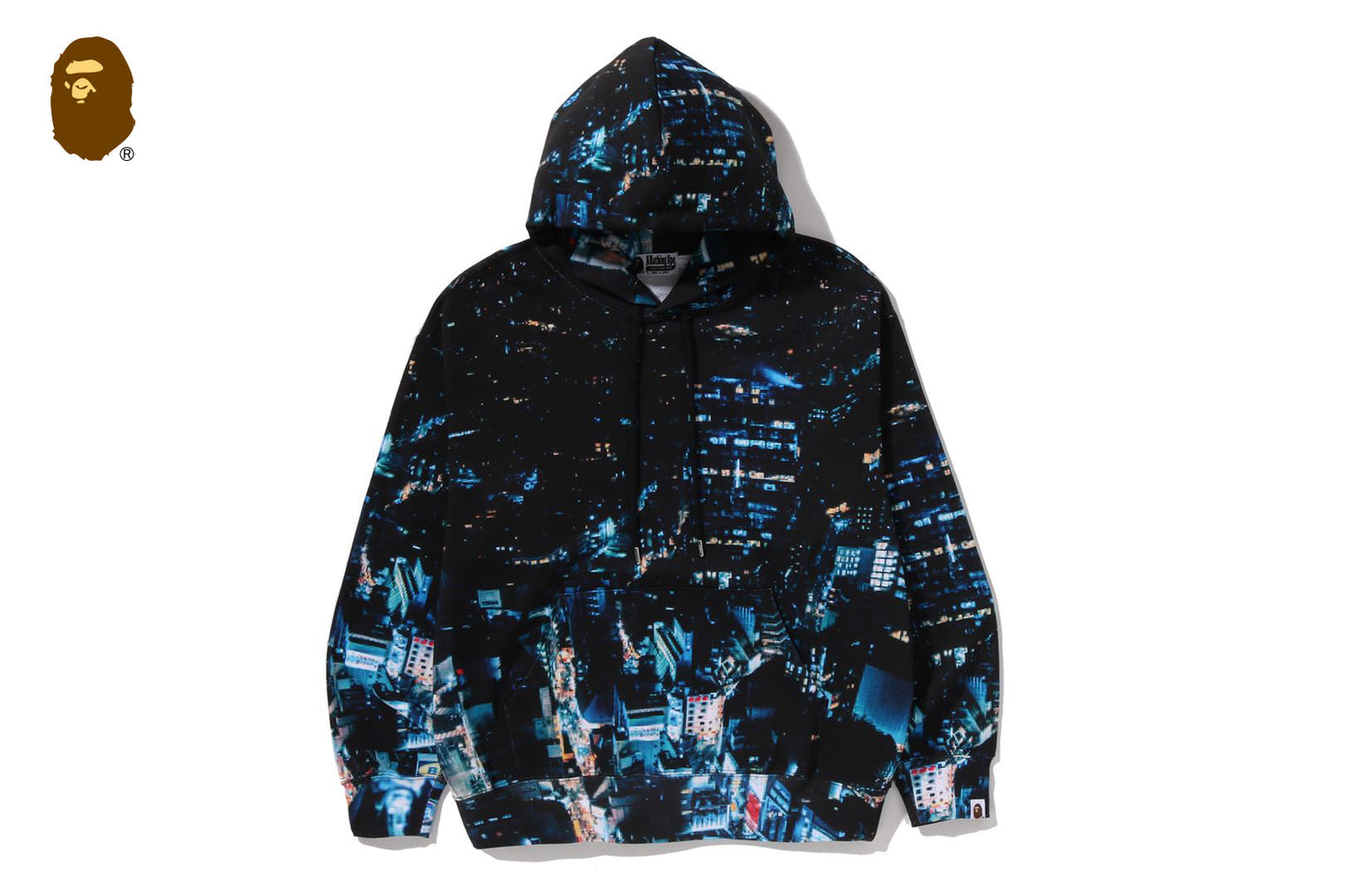 BAPE 整體印花皺褶寬鬆版連帽衛衣