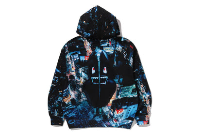 BAPE 整體印花皺褶寬鬆版連帽衛衣