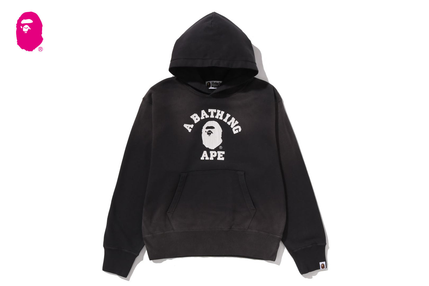 BAPE 復古洗水大學風拉鍊帽衫