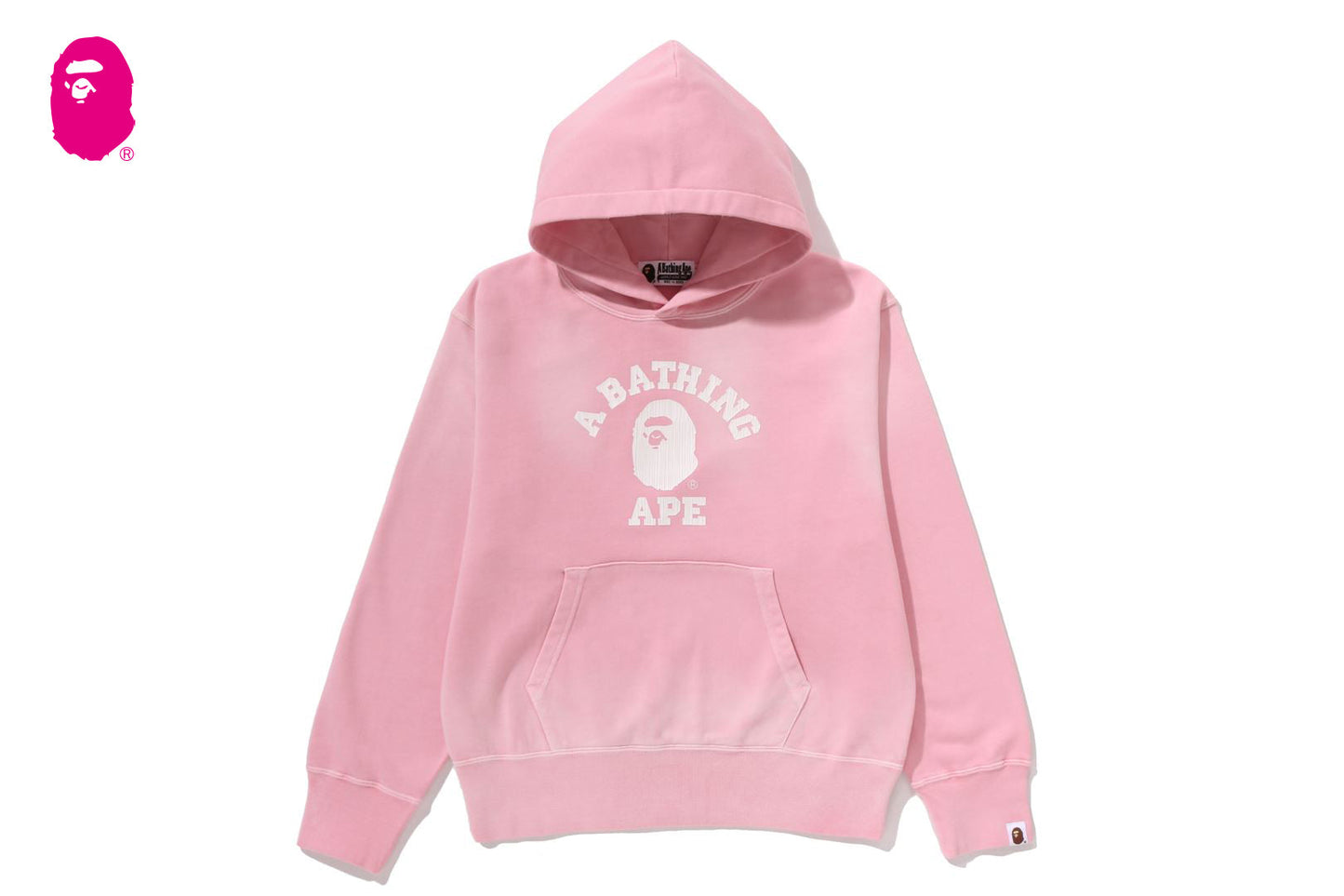BAPE 復古洗水大學風拉鍊帽衫