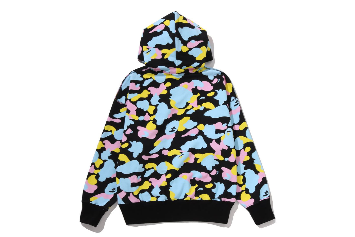 BAPE NEW MULTI CAMO LOGO OVERSIZED PULLOVER HOODIE