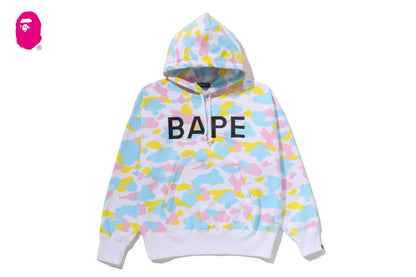 BAPE NEW MULTI CAMO LOGO OVERSIZED PULLOVER HOODIE