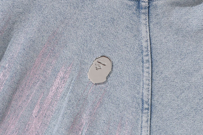 BAPE FOIL WASHED ONE POINT PULLOVER HOODIE