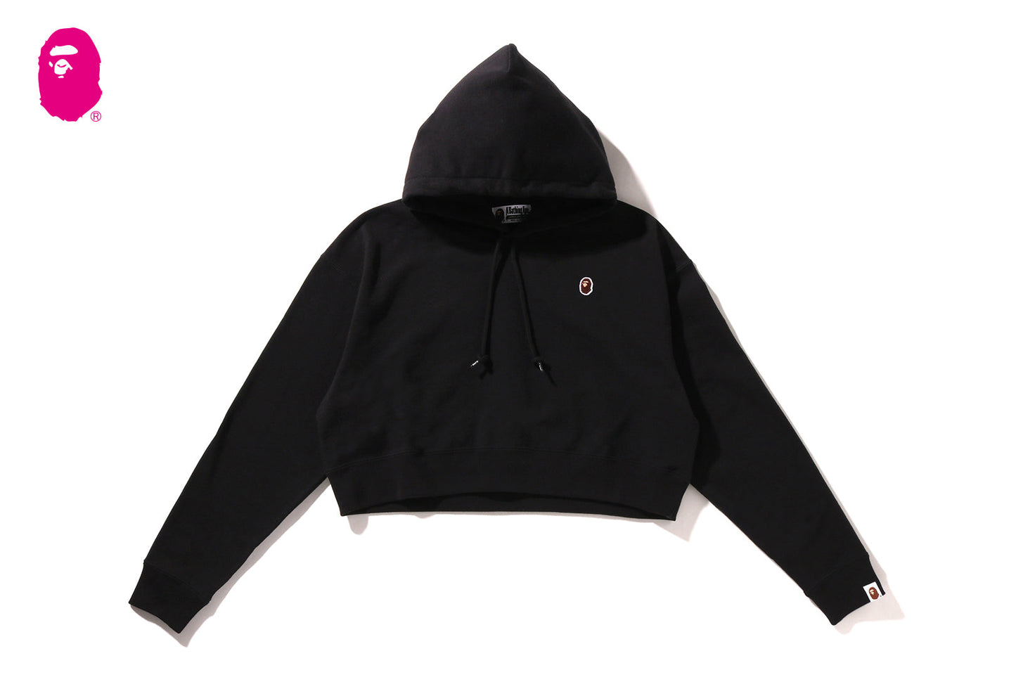 BAPE APE HEAD ONE POINT CROPPED PULLOVER HOODIE