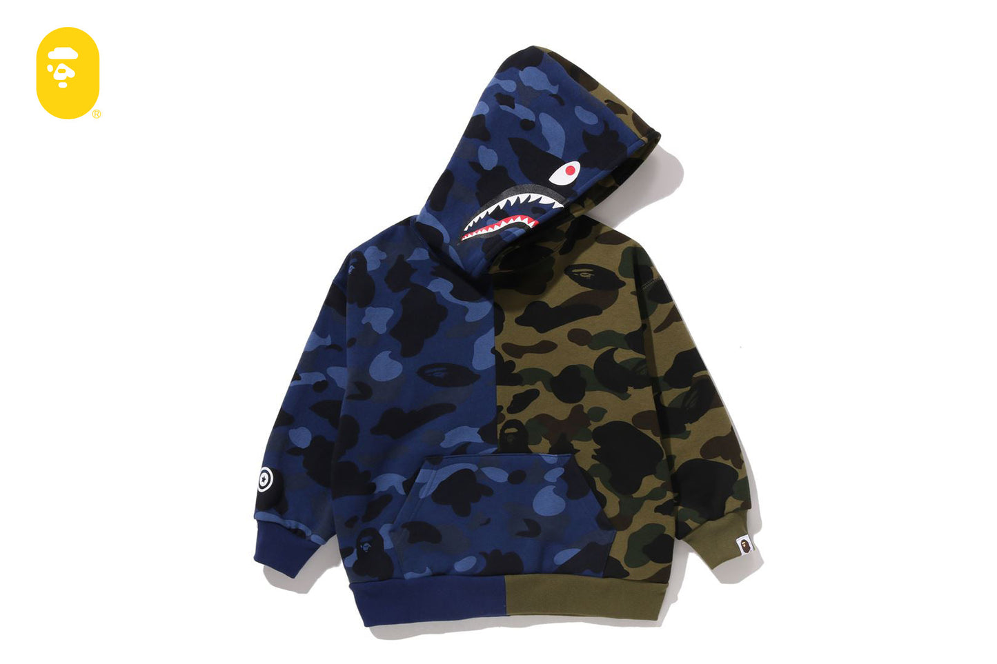 BAPE SPLIT CAMO SHARK 寬鬆版連帽衛衣