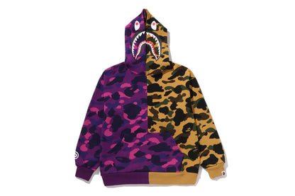 BAPE SPLIT CAMO SHARK 寬鬆版拉鍊連帽衛衣