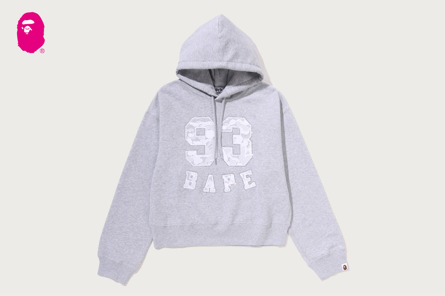BAPE CAMO LACE PATCH BOXY CROPPED PULLOVER HOODIE