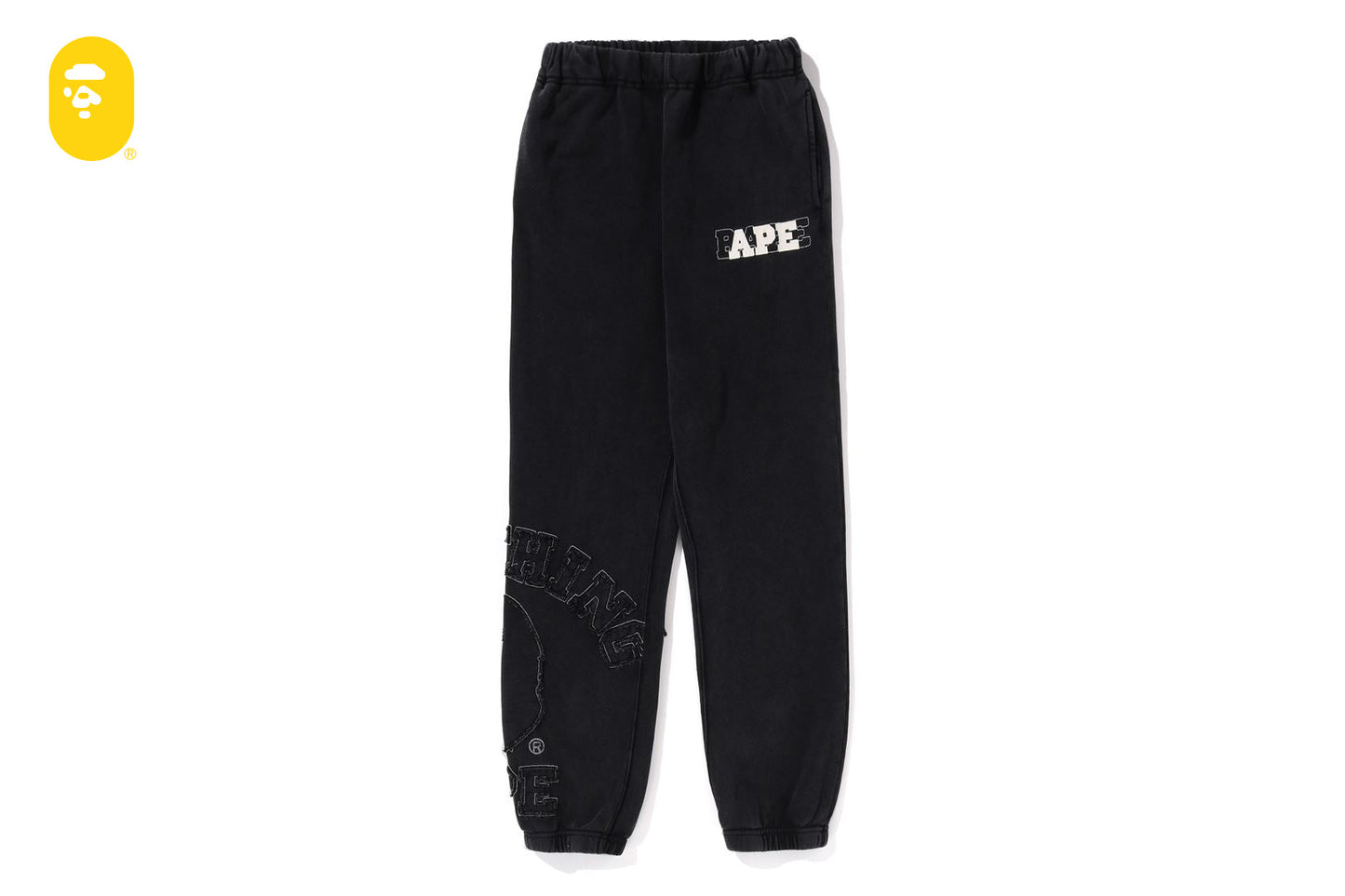 BAPE 復古洗水大學補丁運動褲
