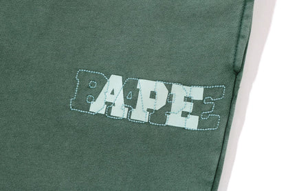 BAPE 復古洗水大學補丁運動褲