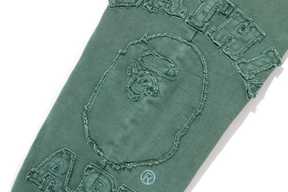 BAPE 復古洗水大學補丁運動褲