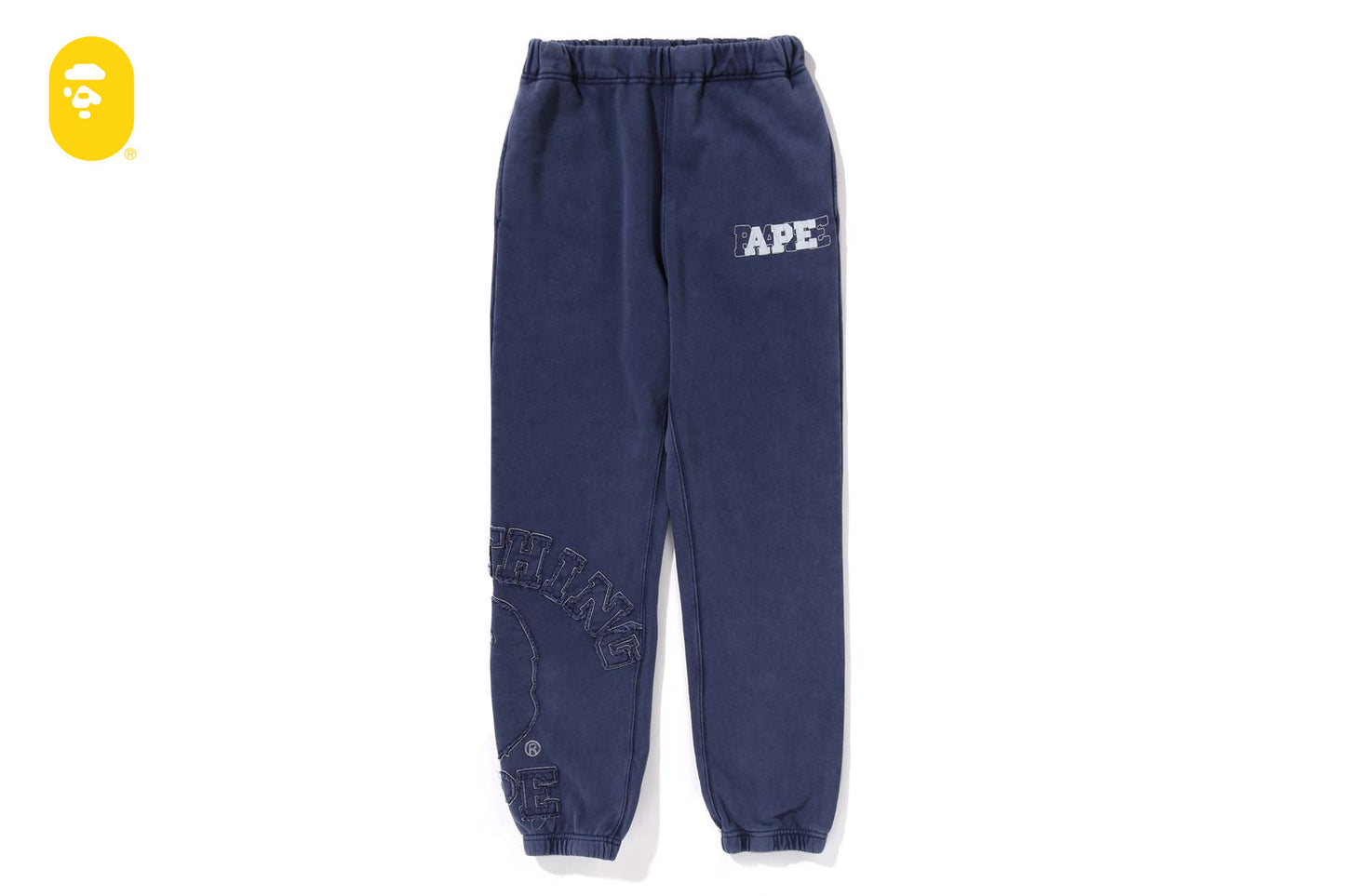 BAPE 復古洗水大學補丁運動褲