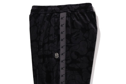 BAPE SOLID CAMO VELOUR METAL ONE POINT RELAXED FIT TRACK PANTS