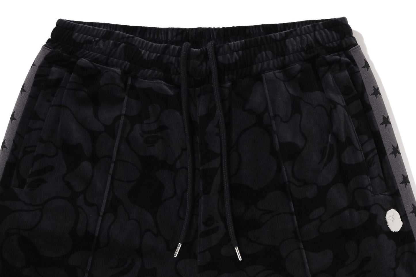 BAPE SOLID CAMO VELOUR METAL ONE POINT RELAXED FIT TRACK PANTS