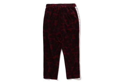 BAPE SOLID CAMO VELOUR METAL ONE POINT RELAXED FIT TRACK PANTS