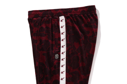 BAPE SOLID CAMO VELOUR METAL ONE POINT RELAXED FIT TRACK PANTS