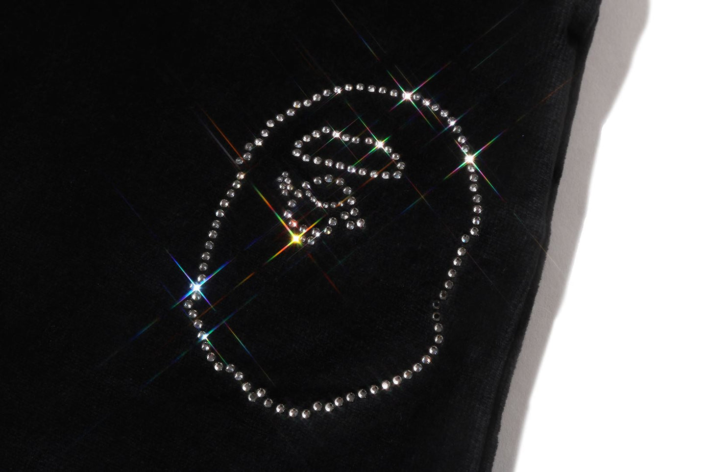 BAPE CRYSTAL STONE APE HEAD 天鵝絨寬褲