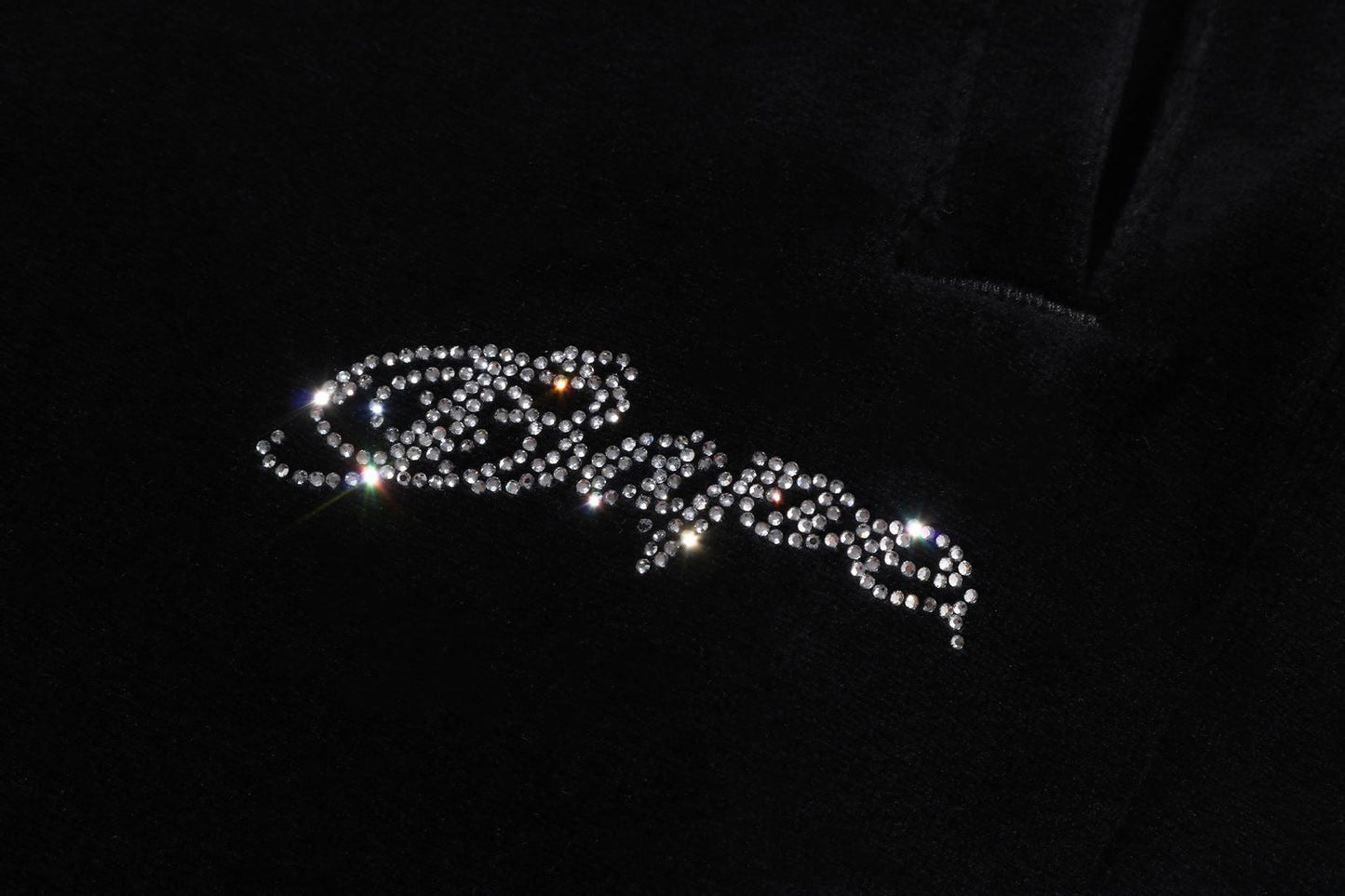 BAPE WASHED MULTI LOGO RHINESTONE VELOUR BOOTCUT FIT PANTS