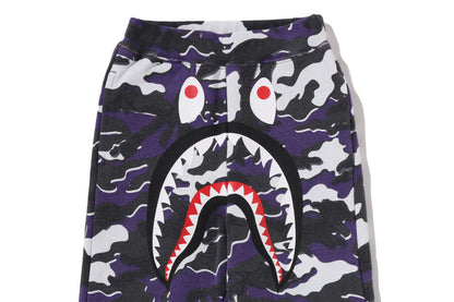 BAPE GLITCH WOODLAND CAMO SHARK SWEAT PANTS