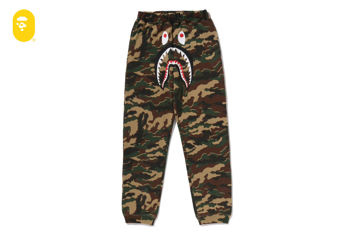 BAPE GLITCH WOODLAND CAMO SHARK 運動褲