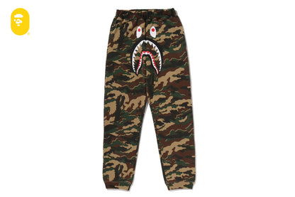 BAPE GLITCH WOODLAND CAMO SHARK 運動褲