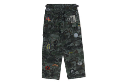 BAPE HYBRID CAMO MULTI BADGE CARGO PANTS