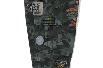 BAPE HYBRID CAMO MULTI BADGE CARGO PANTS