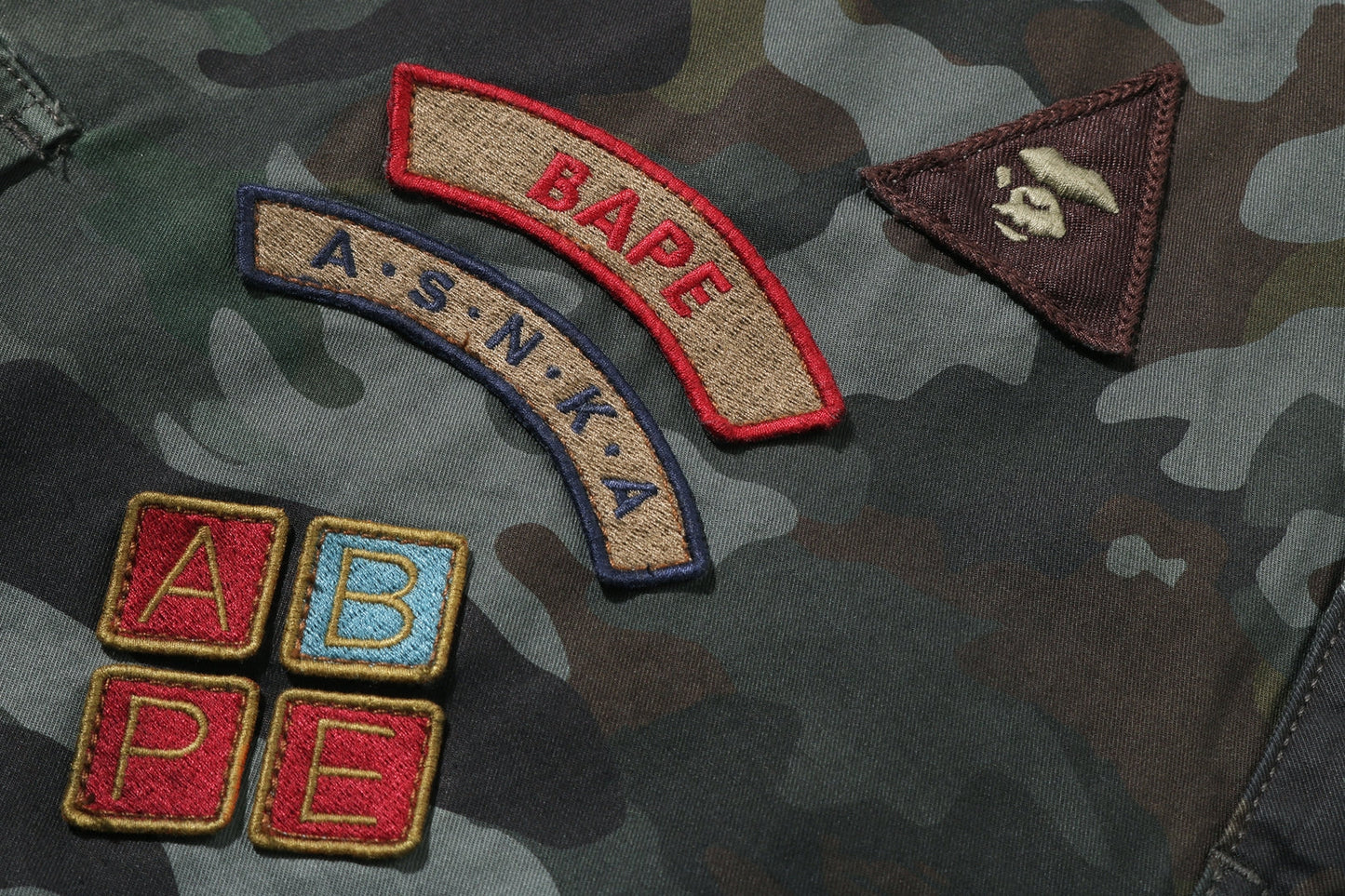 BAPE HYBRID CAMO MULTI BADGE CARGO PANTS