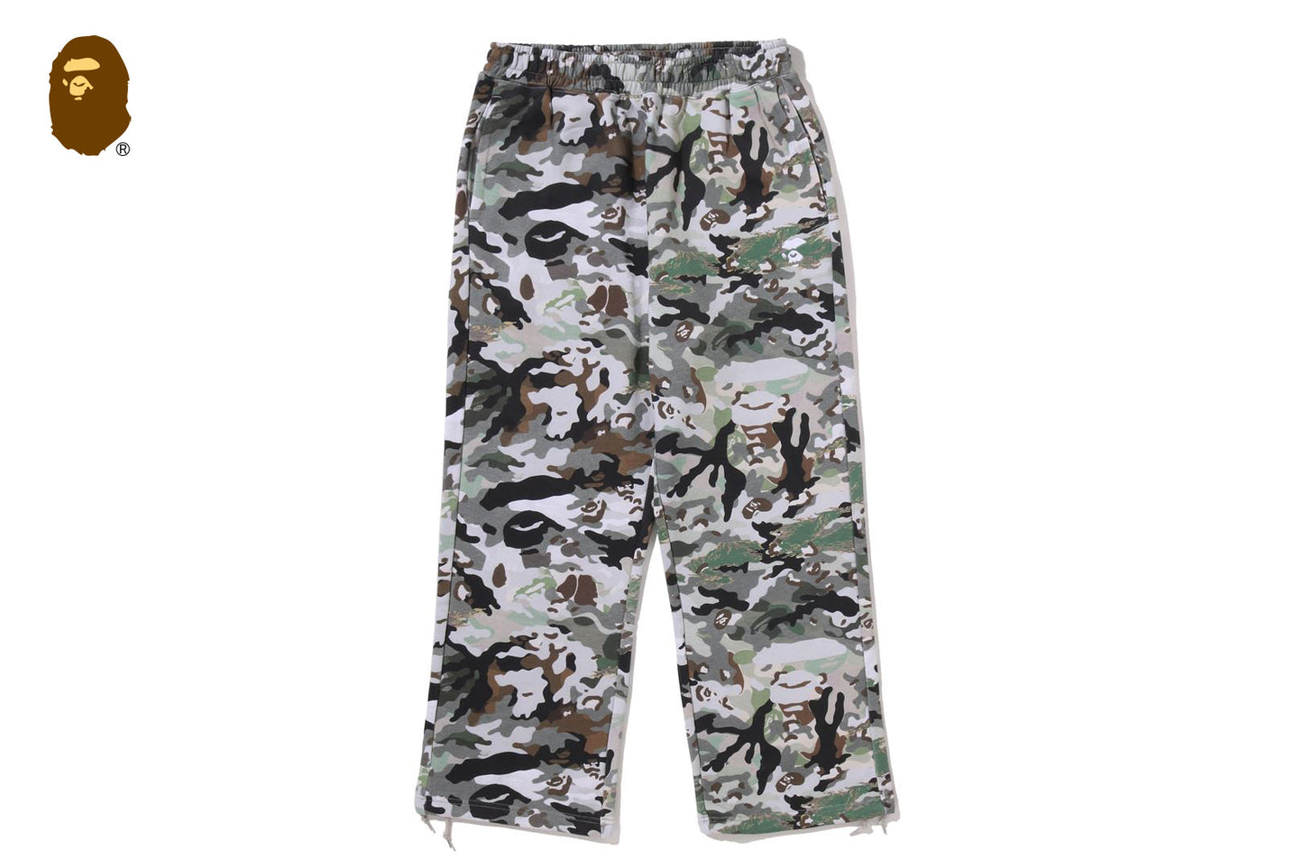 BAPE HYBRID CAMO APE FACE LOGO 寬鬆版運動長褲