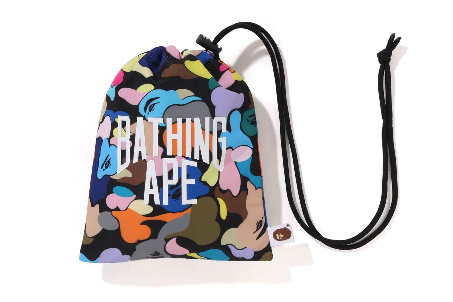 BAPE MULTI CAMO NYC LOGO KINCHAKU BAG