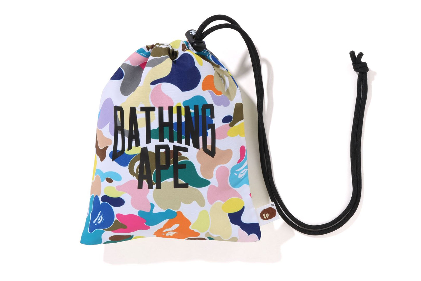 BAPE MULTI CAMO NYC LOGO KINCHAKU BAG