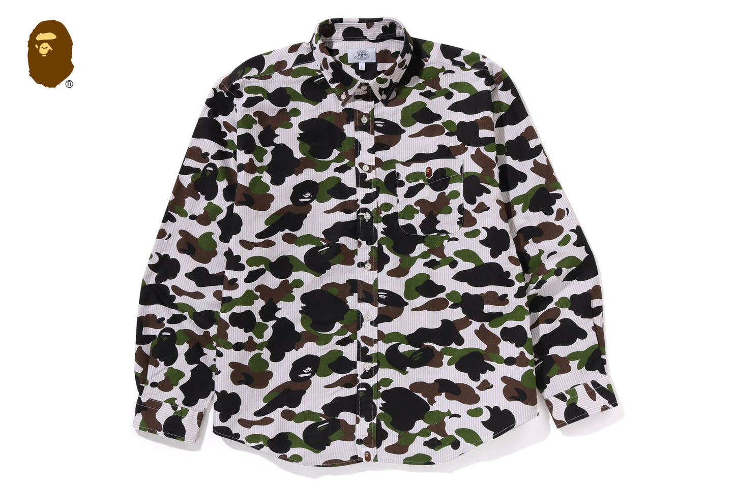 BAPE 1ST CAMO STRIPE 寬鬆版長袖襯衫