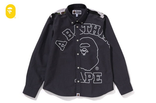 BAPE 1ST CAMO STRIPE OXFORD BD SHIRT